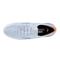 Mizuno Morelia Neo V Beta Japan Gras Voetbalschoenen (FG) Lichtblauw Blauw Oranje