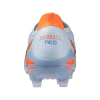 Mizuno Morelia Neo V Beta Japan Gras Voetbalschoenen (FG) Lichtblauw Blauw Oranje