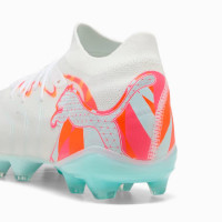 PUMA Future 9 Match Brilliance Gras / Kunstgras Voetbalschoenen (MG) Dames Wit Feloranje Roze Lichtblauw