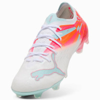 PUMA Ultra Nitro 7 Ultimate Brilliance Gras Voetbalschoenen (FG) Dames Wit Feloranje Roze Lichtblauw