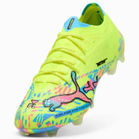 PUMA Ultra Nitro 7 Ultimate ADV Gras Voetbalschoenen (FG) Neongroen Felblauw Felroze