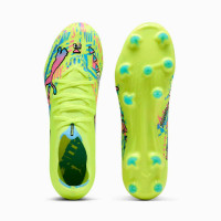 PUMA Ultra Nitro 7 Match ADV Gras / Kunstgras Voetbalschoenen (MG) Neongroen Felblauw Felroze