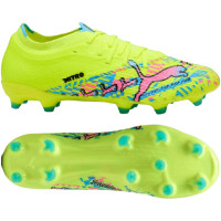 PUMA Ultra Nitro 7 Match ADV Gras / Kunstgras Voetbalschoenen (MG) Neongroen Felblauw Felroze