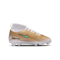 Nike Mercurial Superfly 11 Mbappé Club Grass/Artificial Grass football Boots (MG) Kids Gold Green White