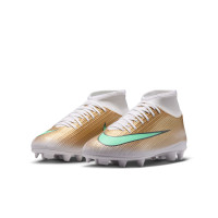 Nike Mercurial Superfly 11 Mbappé Club Grass/Artificial Grass football Boots (MG) Kids Gold Green White