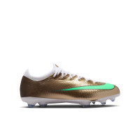 Nike Mercurial Vapor 17 Mbappé Pro Gras football Boots (FG) Kids Gold Green White