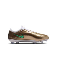 Nike Mercurial Vapor 17 Mbappé Pro Gras football Boots (FG) Kids Gold Green White