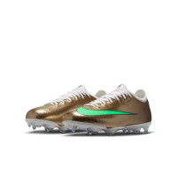 Nike Mercurial Vapor 17 Mbappé Pro Gras football Boots (FG) Kids Gold Green White