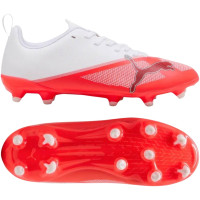 PUMA Ultra 7 Play Gras / Kunstgras Voetbalschoenen (MG) Kids Wit Felrood Zwart
