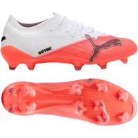 PUMA Ultra Nitro 7 Pro Gras Voetbalschoenen (FG) Wit Felrood Zwart