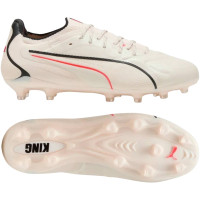 PUMA King 20 Ultimate Gras / Kunstgras Voetbalschoenen (MG) Gebroken Wit Zwart Rood