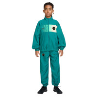 Nike Kylian Mbappé Woven Tracksuit Kids Teal Mint Green Gold
