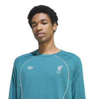 adidas Liverpool Originals Long Sleeve T-Shirt Turquoise White