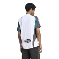 adidas Liverpool Originals Pre-Match Trainingsshirt Wit Turquoise Donkergrijs Zilver