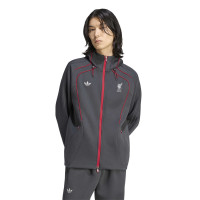 adidas Liverpool Originals Trainingsjack Donkergrijs Rood Zilver
