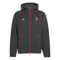 adidas Liverpool Originals Trainingsjack Donkergrijs Rood Zilver