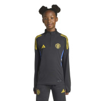adidas Manchester United Trainingstrui 1/4-Zip 2025-2026 Kids Zwart Blauw Geel