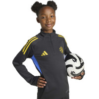 adidas Manchester United Trainingspak 1/4-Zip 2025-2026 Kids Zwart Blauw Geel