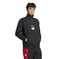 adidas Manchester United EQT Trainingspak 1/4-Zip Zwart Rood Wit