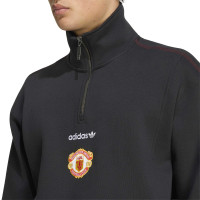 adidas Manchester United EQT Trainingstrui 1/4-Zip Zwart Rood Wit