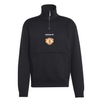 adidas Manchester United EQT Trainingstrui 1/4-Zip Zwart Rood Wit