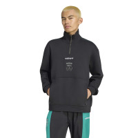 Haut d'entraînement adidas Liverpool EQT à fermeture éclair 1/4, noir et blanc