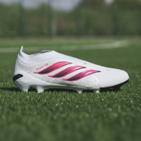 adidas Predator League Laceless Grass Football Boots (FG) White Black Pink