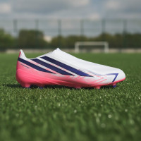 adidas F50 Hyperfast League Laceless Grass Football Boots (FG) White Purple Pink