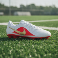 Nike Tiempo Maestro Club Grass/Artificial Grass Football Boots (MG) Kids White Bright Red Gold