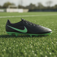 Nike Tiempo Maestro Academy IJzeren-Nop Voetbalschoenen (SG) Anti-Clog Zwart Felgroen Zilvergrijs