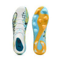 PUMA Future 9 Match Playmaker Gras / Kunstgras Voetbalschoenen (MG) Wit Vibrant Blue Sun Stream Lichtblauw