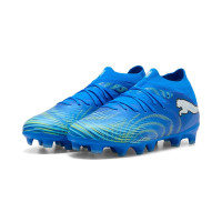 PUMA Future 9 Pro Grass/Artificial Grass Football Boots (MG) Kids Blue Luminous Blue Lime