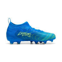 PUMA Future 9 Match Grass/Artificial Grass Football Boots (MG) Kids Blue Luminous Blue Lime