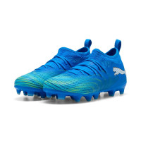 PUMA Future 9 Match Grass/Artificial Grass Football Boots (MG) Kids Blue Luminous Blue Lime