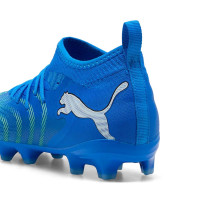 PUMA Future 9 Match Grass/Artificial Grass Football Boots (MG) Kids Blue Luminous Blue Lime