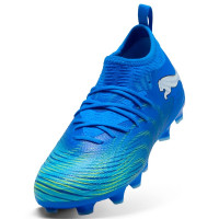 PUMA Future 9 Match Grass/Artificial Grass Football Boots (MG) Kids Blue Luminous Blue Lime