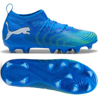 PUMA Future 9 Match Grass/Artificial Grass Football Boots (MG) Kids Blue Luminous Blue Lime