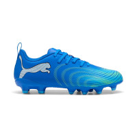PUMA Future 9 Play Gras / Kunstgras Voetbalschoenen (MG) Kids Blauw Luminous Blue Lime