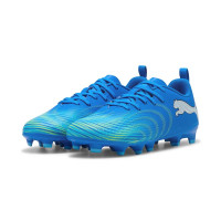 PUMA Future 9 Play Gras / Kunstgras Voetbalschoenen (MG) Kids Blauw Luminous Blue Lime