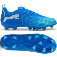 PUMA Future 9 Play Gras / Kunstgras Voetbalschoenen (MG) Kids Blauw Luminous Blue Lime