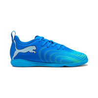 PUMA Future 9 Play Zaalvoetbalschoenen (IN) Kids Blauw Luminous Blue Lime