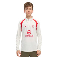 PUMA AC Milan Trainingstrui 1/4-Zip 2026-2027 Kids Lichtgrijs Rood