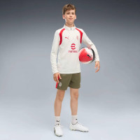 PUMA AC Milan Trainingstrui 1/4-Zip 2026-2027 Kids Lichtgrijs Rood
