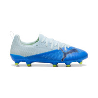 PUMA Ultra 7 Match Grass/Artificial Grass Football Boots (MG) Kids Light Blue Blue Lime