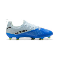 PUMA Ultra 7 Match Grass/Artificial Grass Football Boots (MG) Kids Light Blue Blue Lime