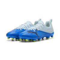 PUMA Ultra 7 Match Grass/Artificial Grass Football Boots (MG) Kids Light Blue Blue Lime