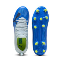PUMA Ultra 7 Match Grass/Artificial Grass Football Boots (MG) Kids Light Blue Blue Lime