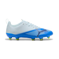 PUMA Ultra 7 Play Grass/Artificial Grass Football Boots (MG) Kids Light Blue Blue Lime