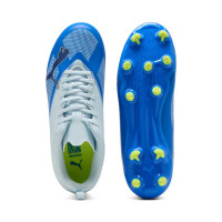 PUMA Ultra 7 Play Grass/Artificial Grass Football Boots (MG) Kids Light Blue Blue Lime