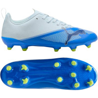 PUMA Ultra 7 Play Grass/Artificial Grass Football Boots (MG) Kids Light Blue Blue Lime